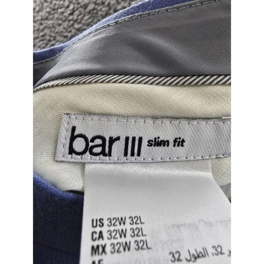 Bar III Slim-Fit Wool Blend Suit Pants Men's 32W x 32L Light Blue Zip Hook & Bar